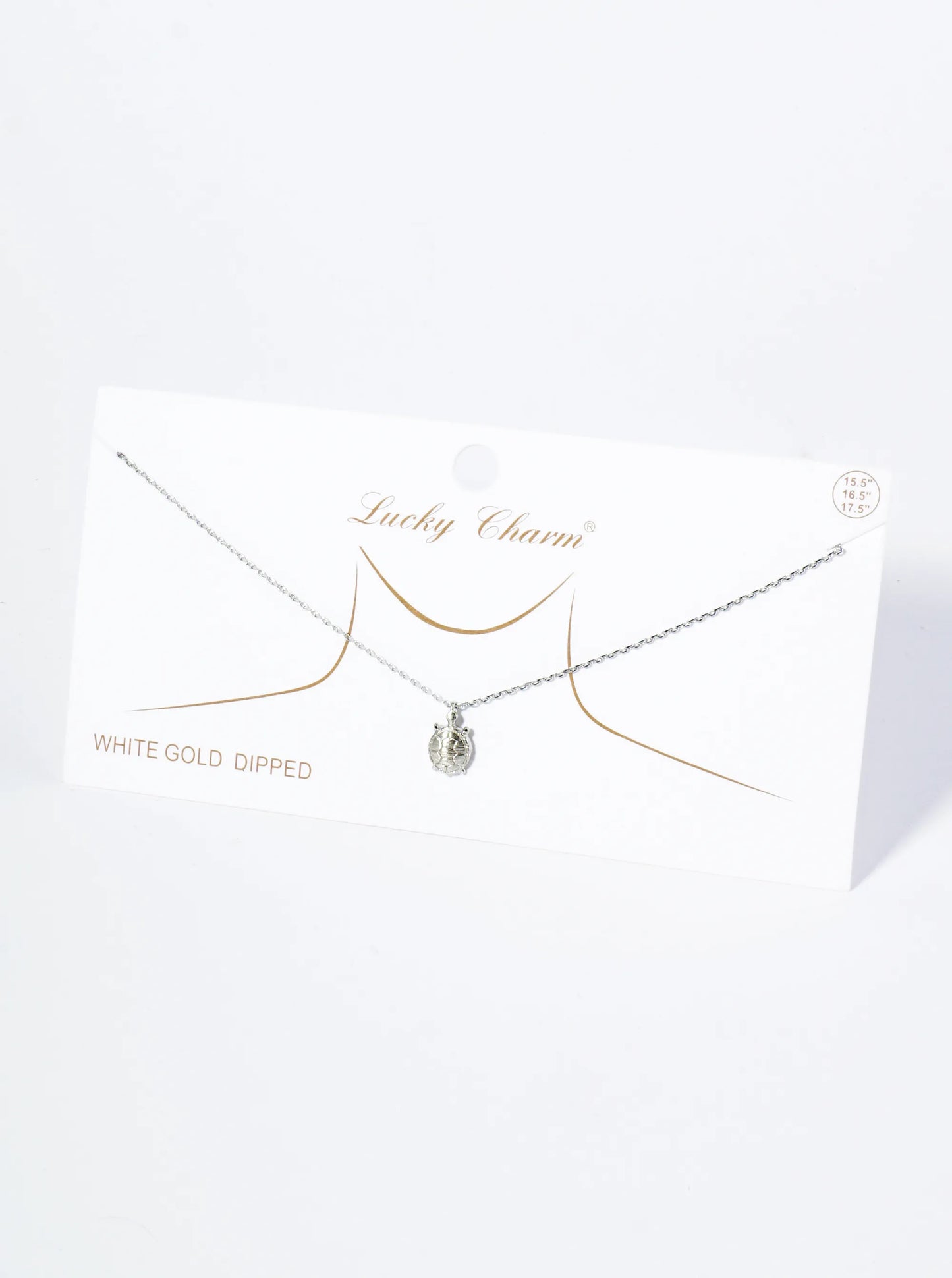 18K Gold Dipped Brushed Brass Turtle Pendant Necklace