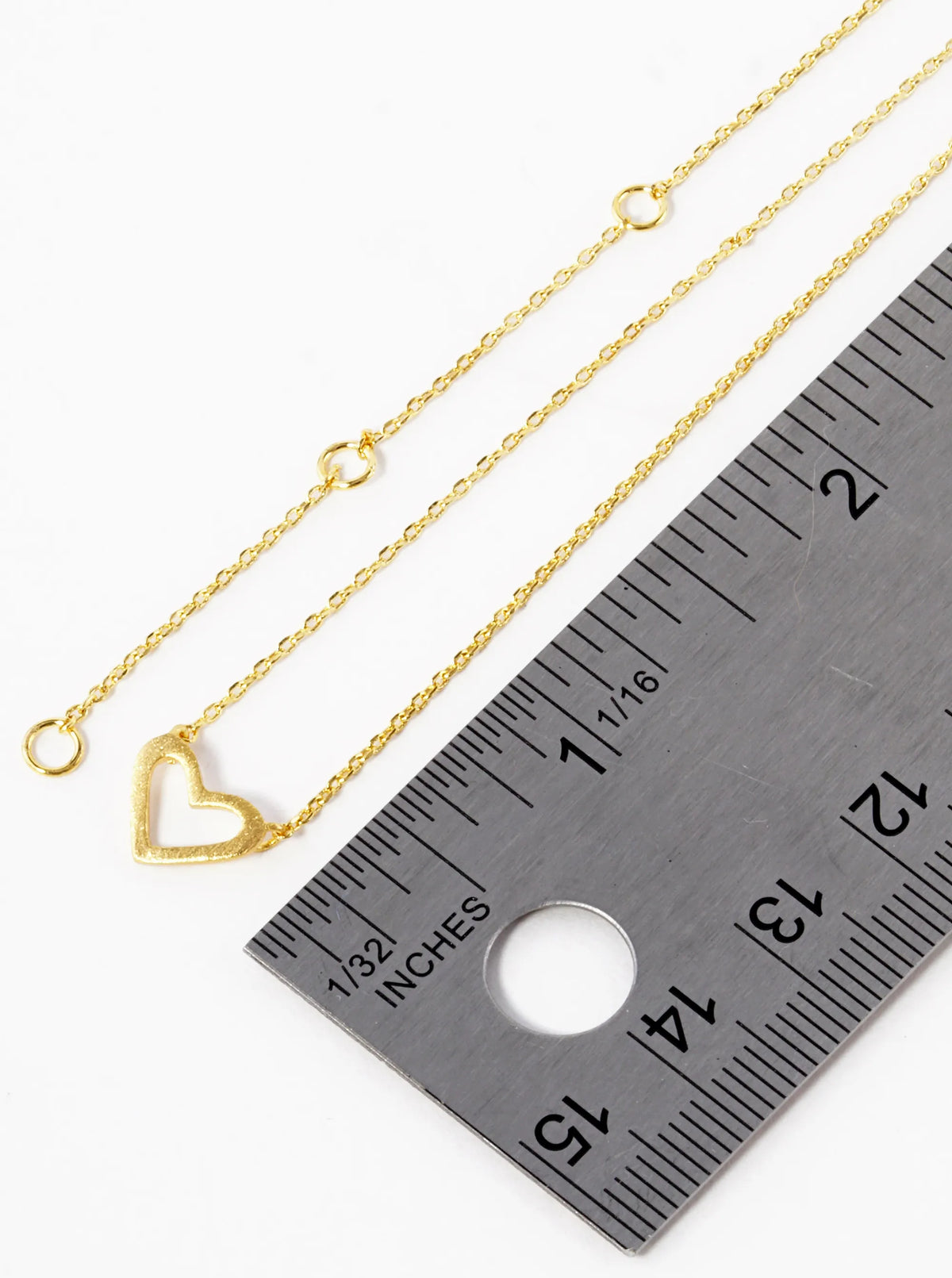 18K Gold Dipped Brushed Metal Heart Pendant Necklace