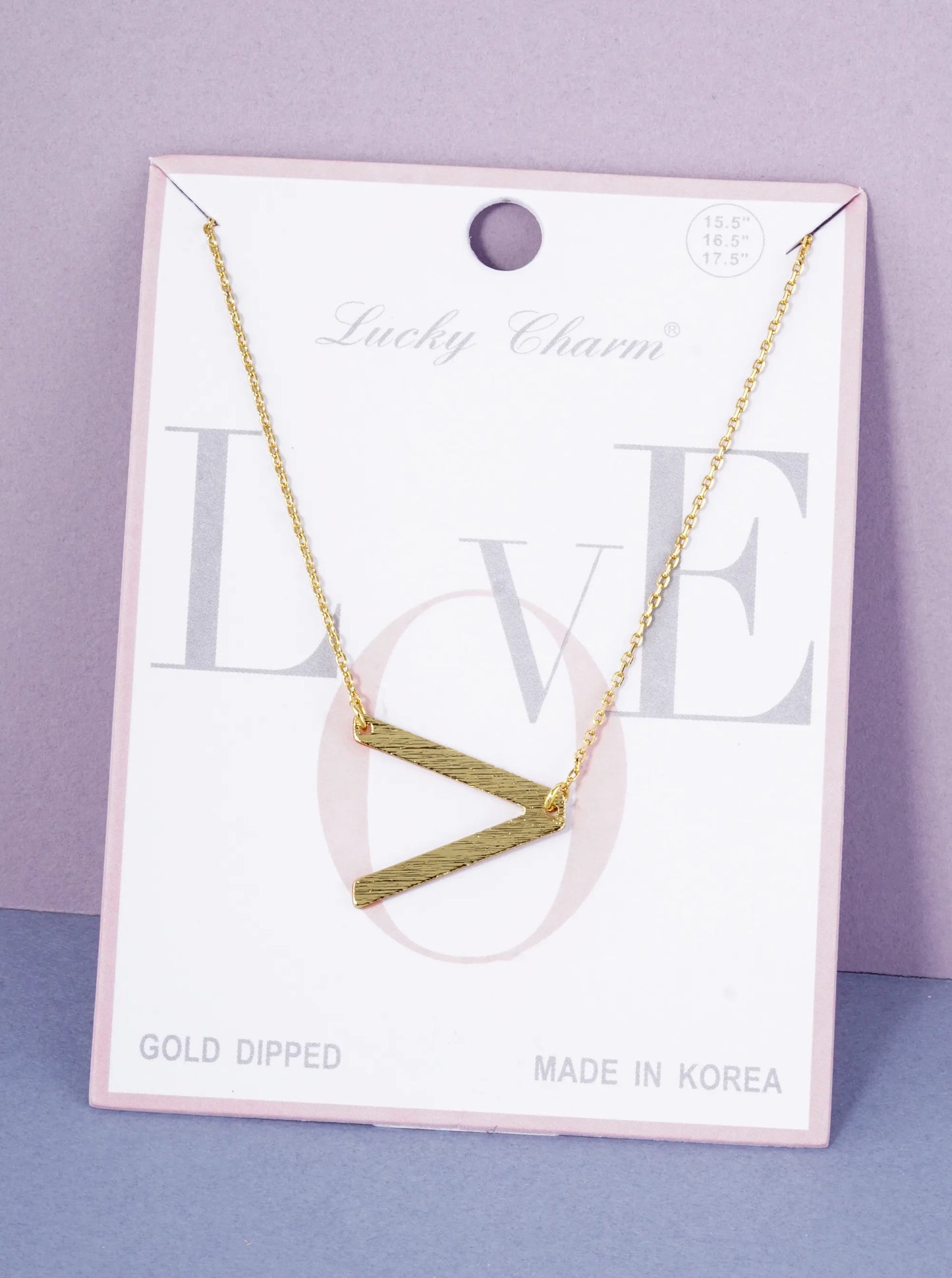 18K Gold Dipped Brushed Metal Initial Alphabet Letter Pendant Necklace