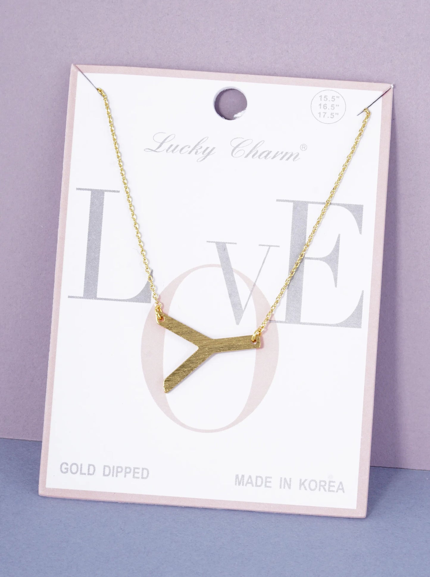 18K Gold Dipped Brushed Metal Initial Alphabet Letter Pendant Necklace