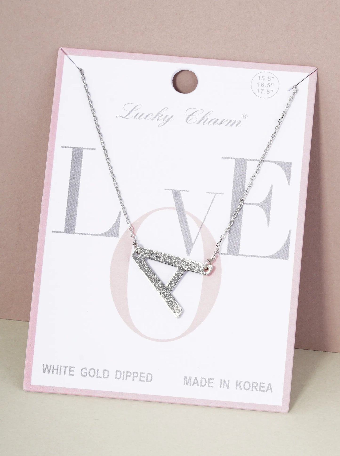 18K Gold Dipped Brushed Metal Initial Alphabet Letter Pendant Necklace