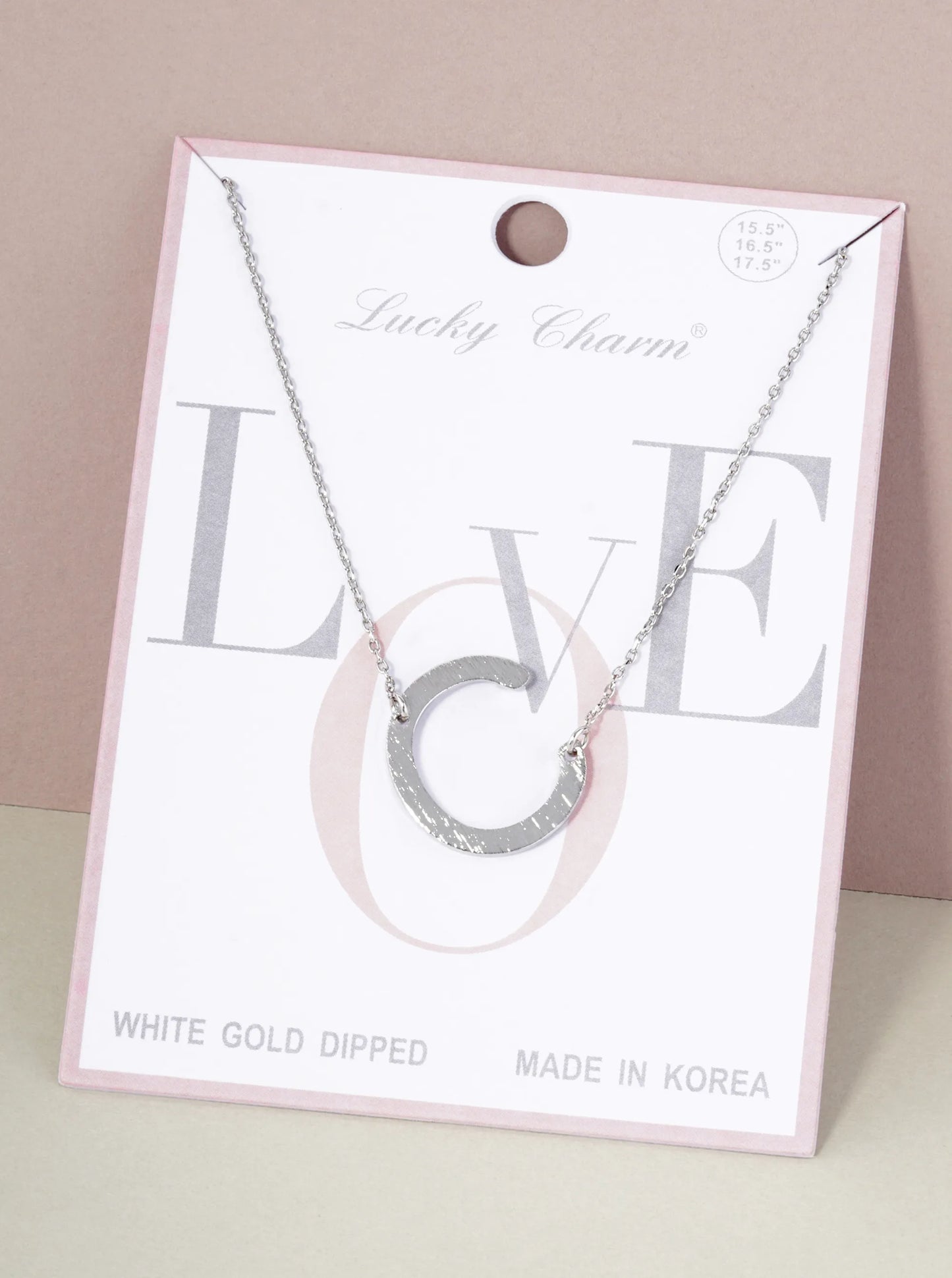 18K Gold Dipped Brushed Metal Initial Alphabet Letter Pendant Necklace