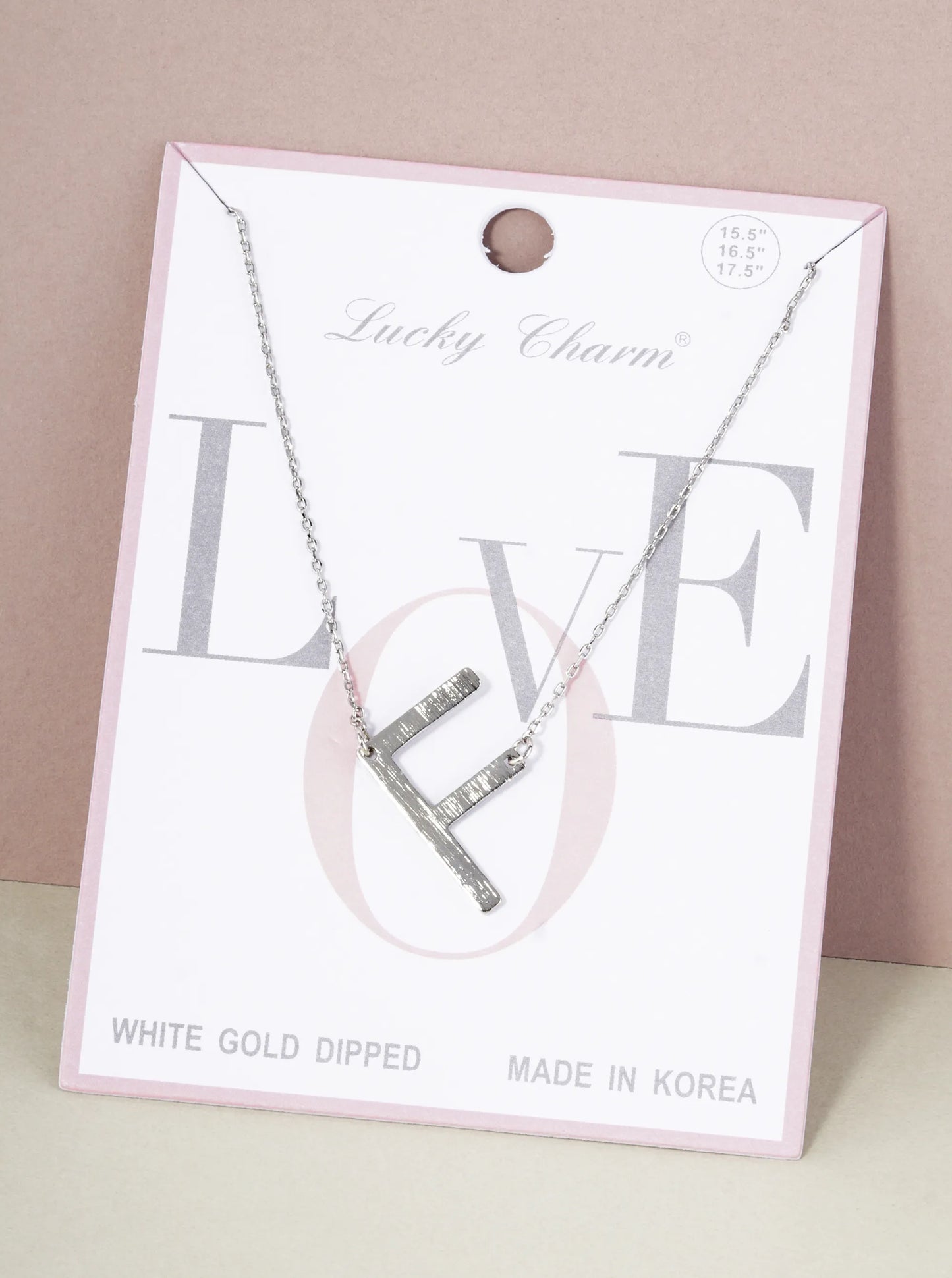18K Gold Dipped Brushed Metal Initial Alphabet Letter Pendant Necklace