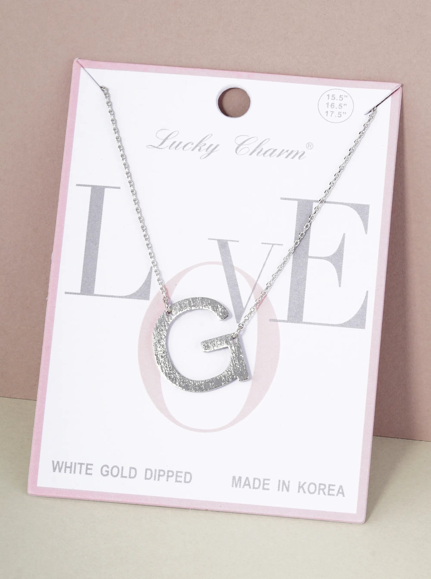 18K Gold Dipped Brushed Metal Initial Alphabet Letter Pendant Necklace