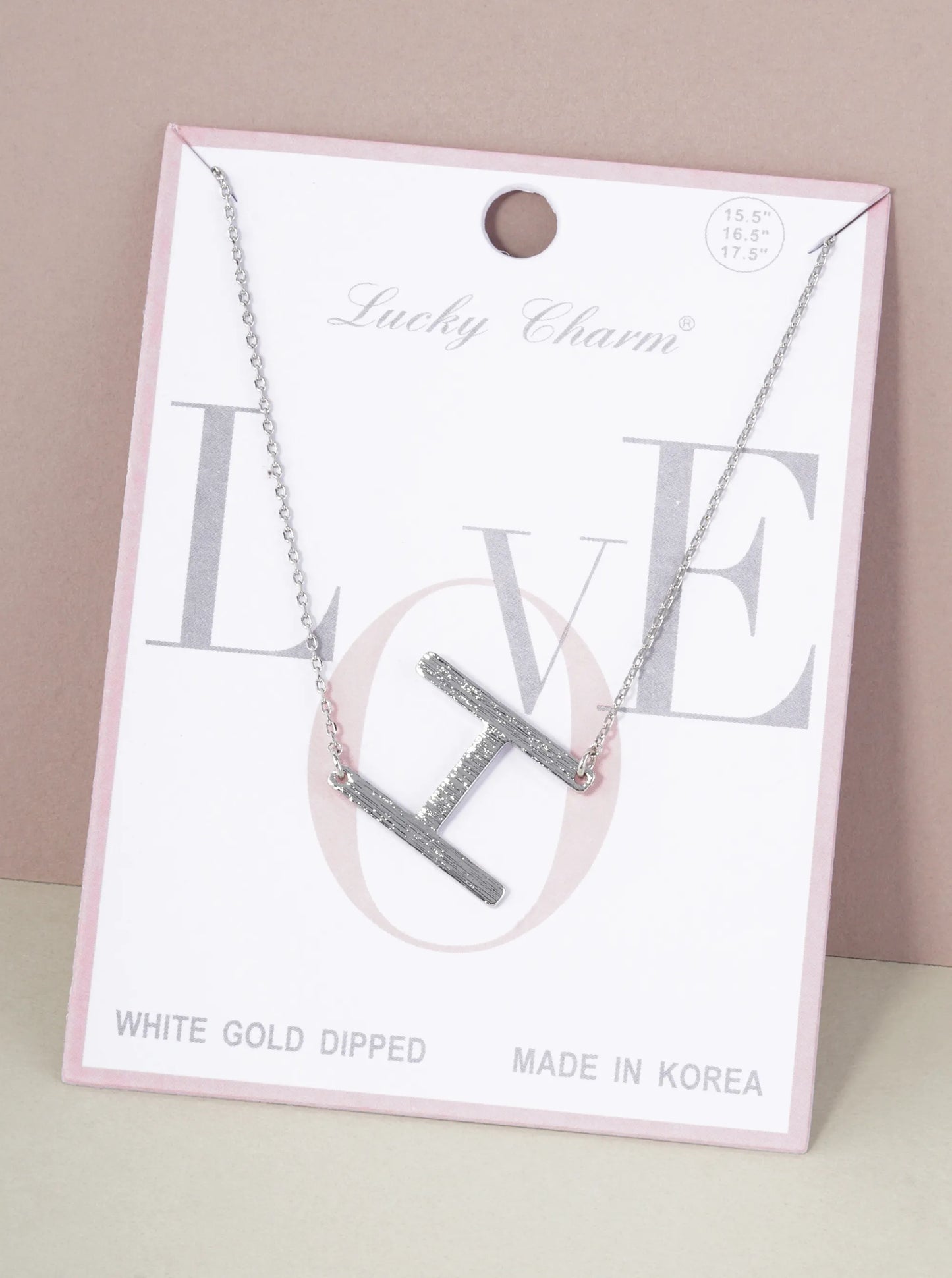 18K Gold Dipped Brushed Metal Initial Alphabet Letter Pendant Necklace