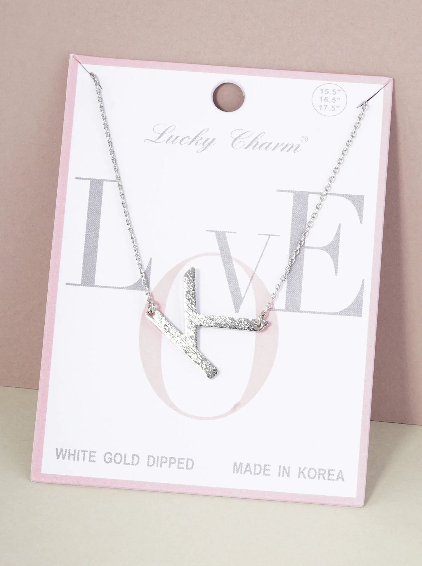 18K Gold Dipped Brushed Metal Initial Alphabet Letter Pendant Necklace