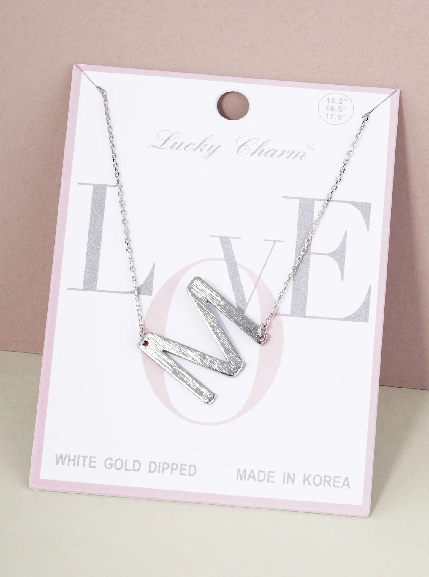 18K Gold Dipped Brushed Metal Initial Alphabet Letter Pendant Necklace