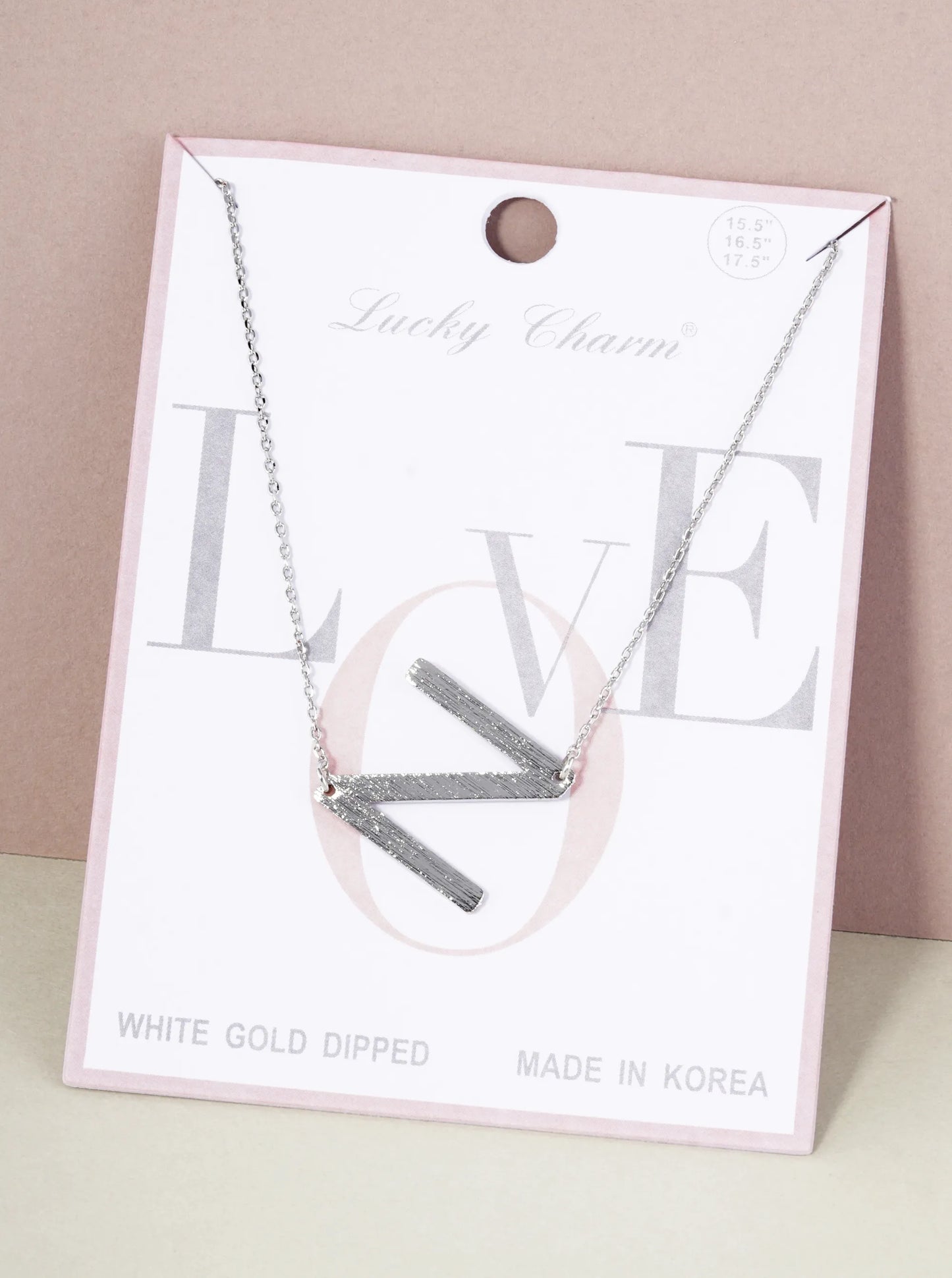18K Gold Dipped Brushed Metal Initial Alphabet Letter Pendant Necklace
