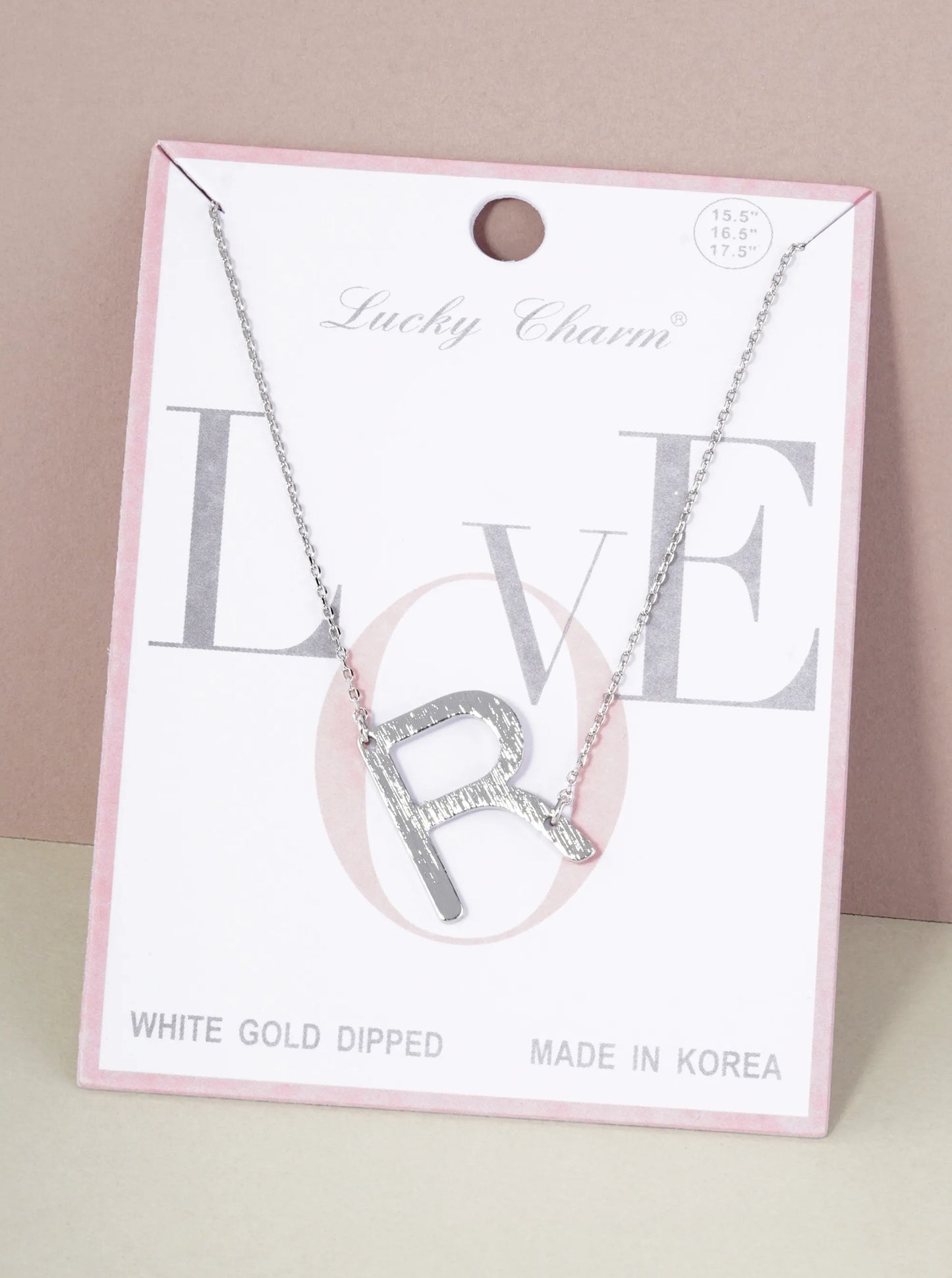 18K Gold Dipped Brushed Metal Initial Alphabet Letter Pendant Necklace