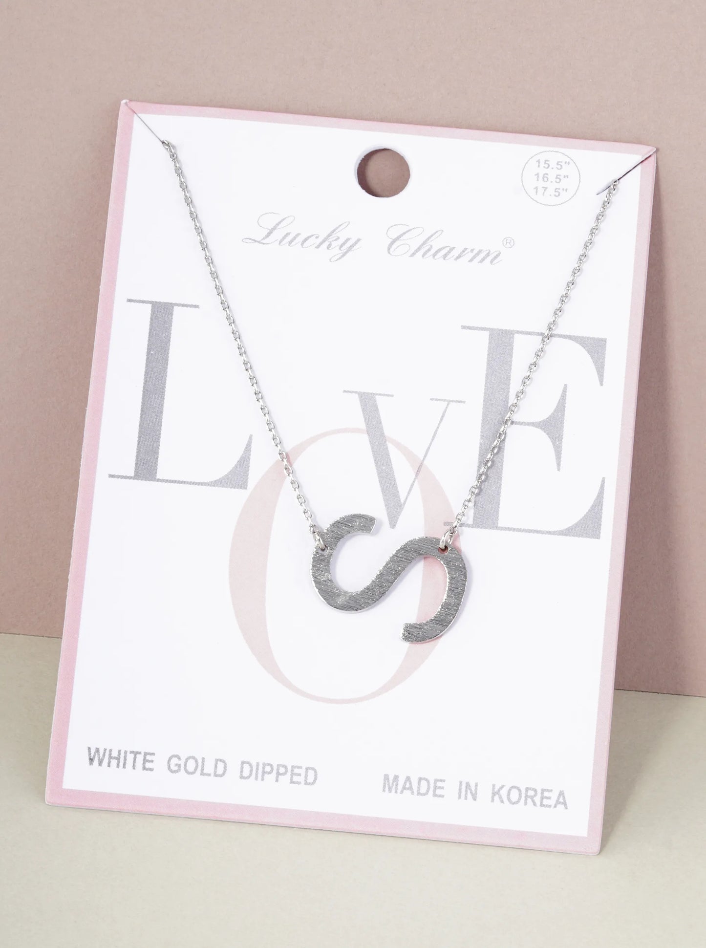 18K Gold Dipped Brushed Metal Initial Alphabet Letter Pendant Necklace