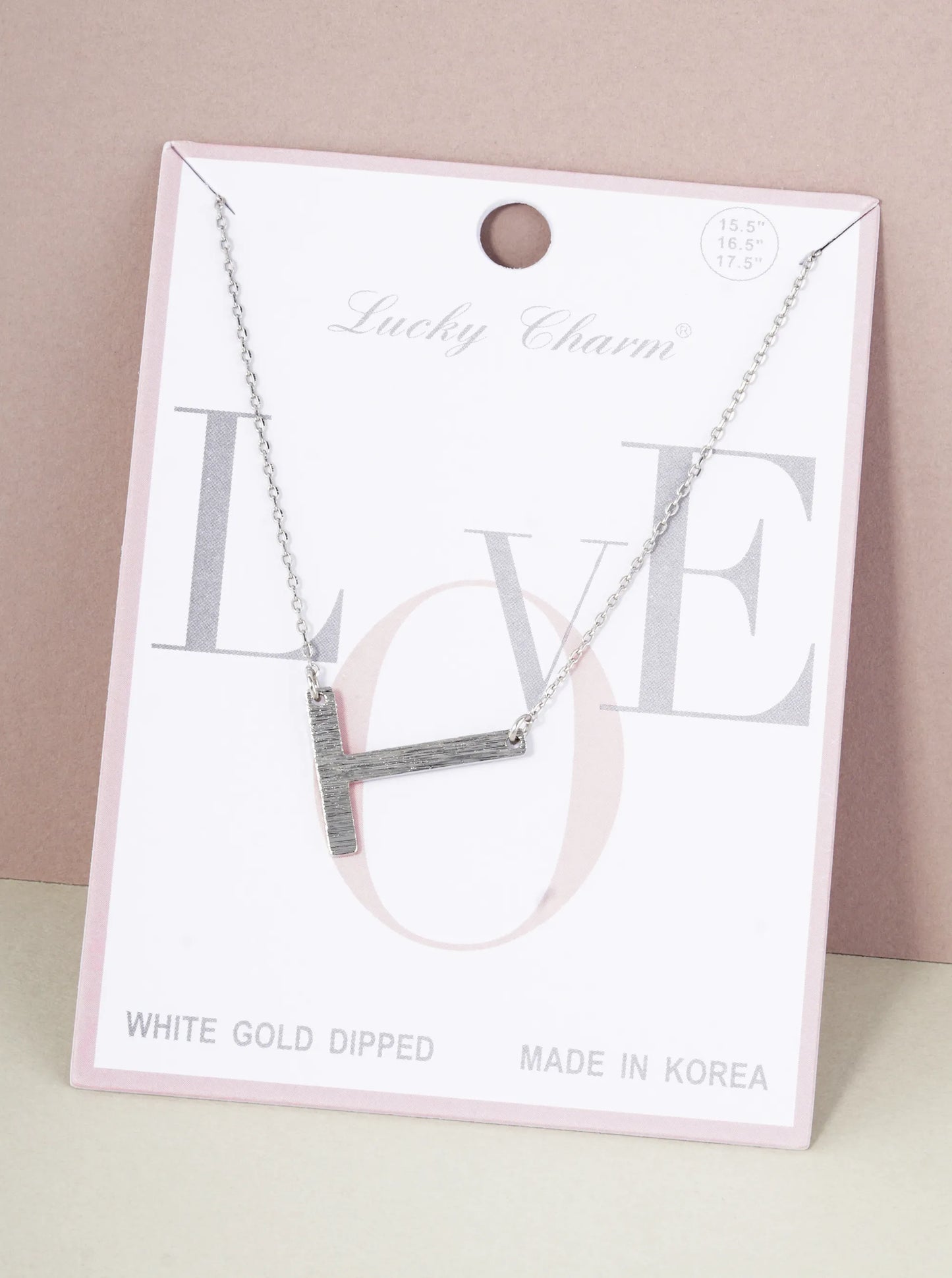 18K Gold Dipped Brushed Metal Initial Alphabet Letter Pendant Necklace