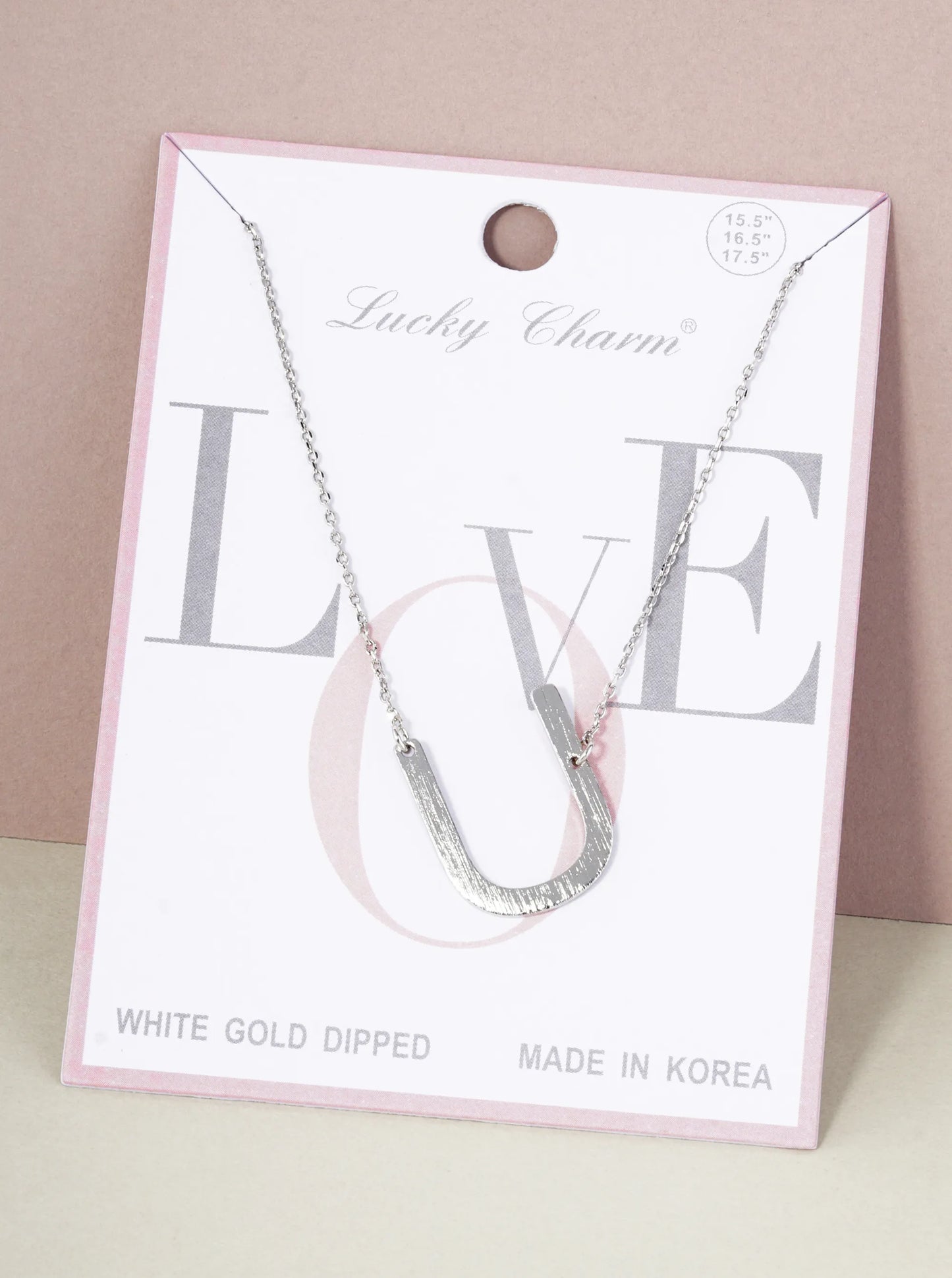18K Gold Dipped Brushed Metal Initial Alphabet Letter Pendant Necklace