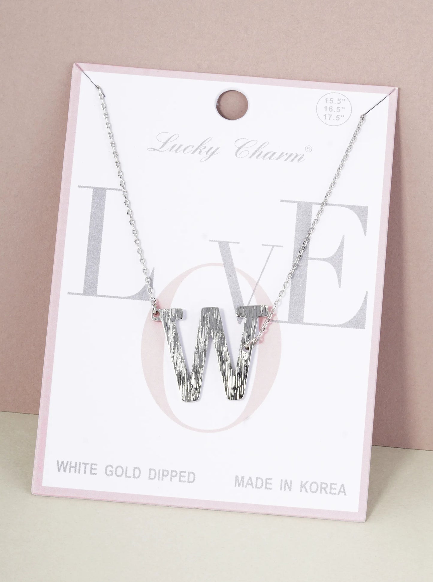 18K Gold Dipped Brushed Metal Initial Alphabet Letter Pendant Necklace