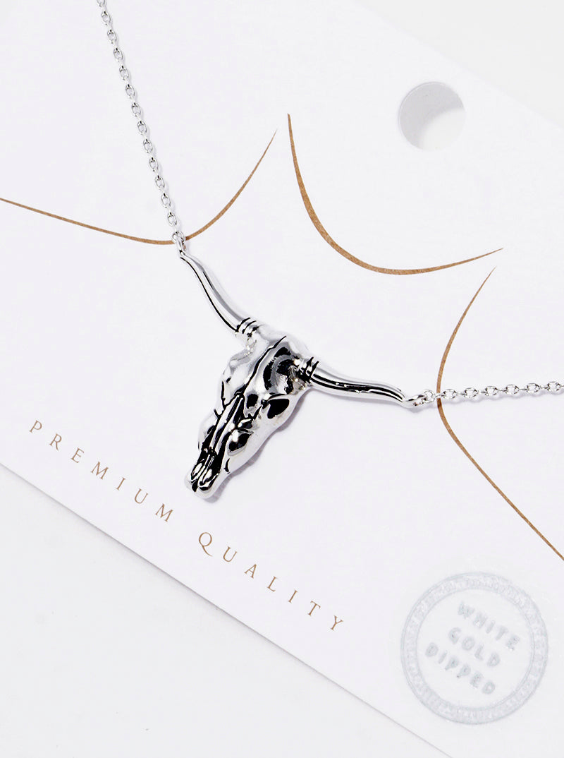 18K Gold Dipped Bull Head Pendant Necklace