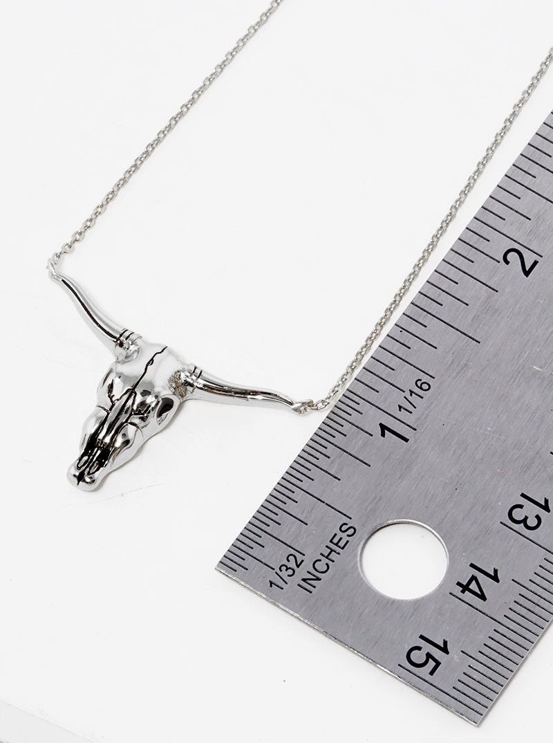 18K Gold Dipped Bull Head Pendant Necklace