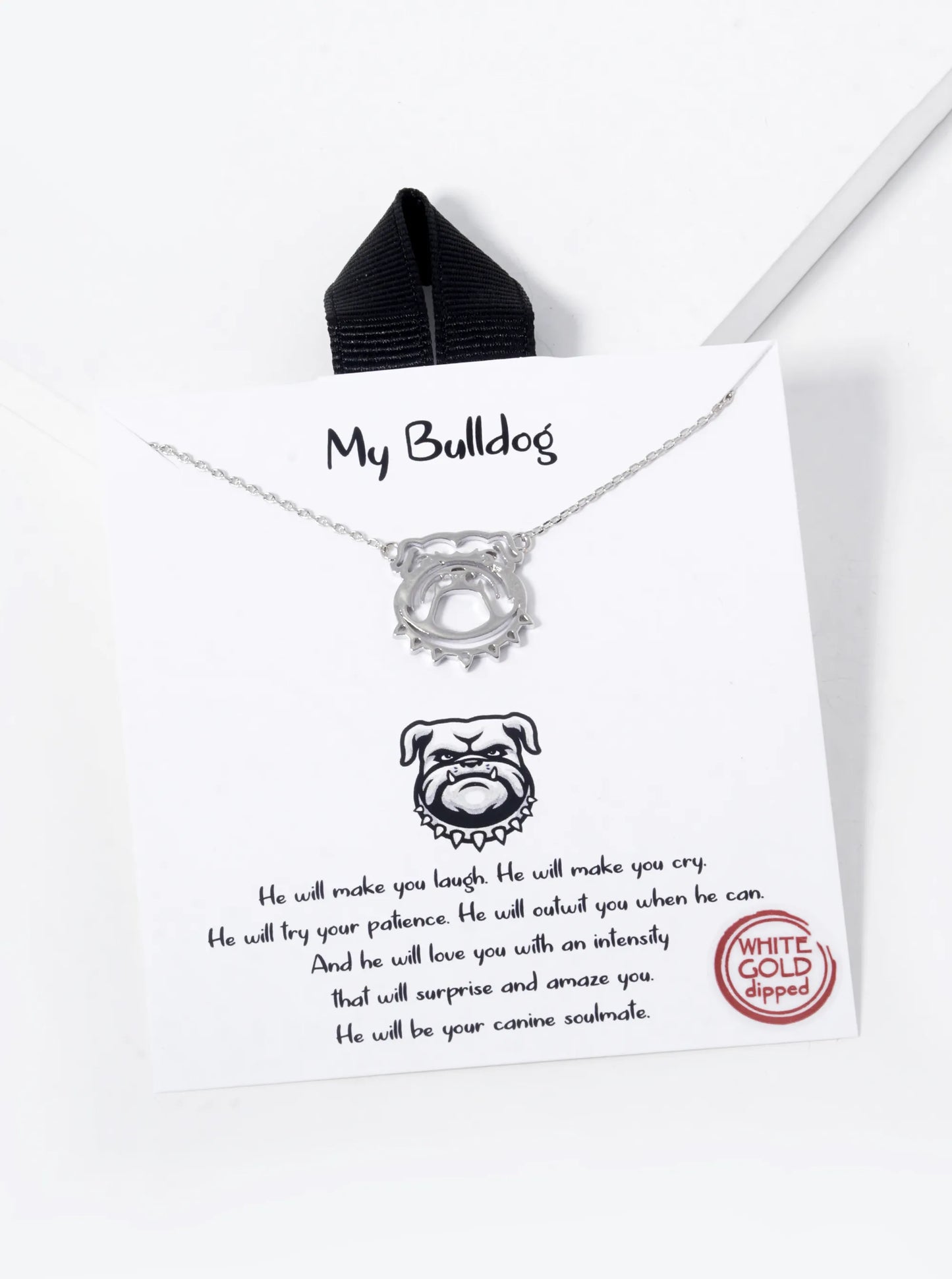 18K Gold Dipped Bulldog Pendant Necklace