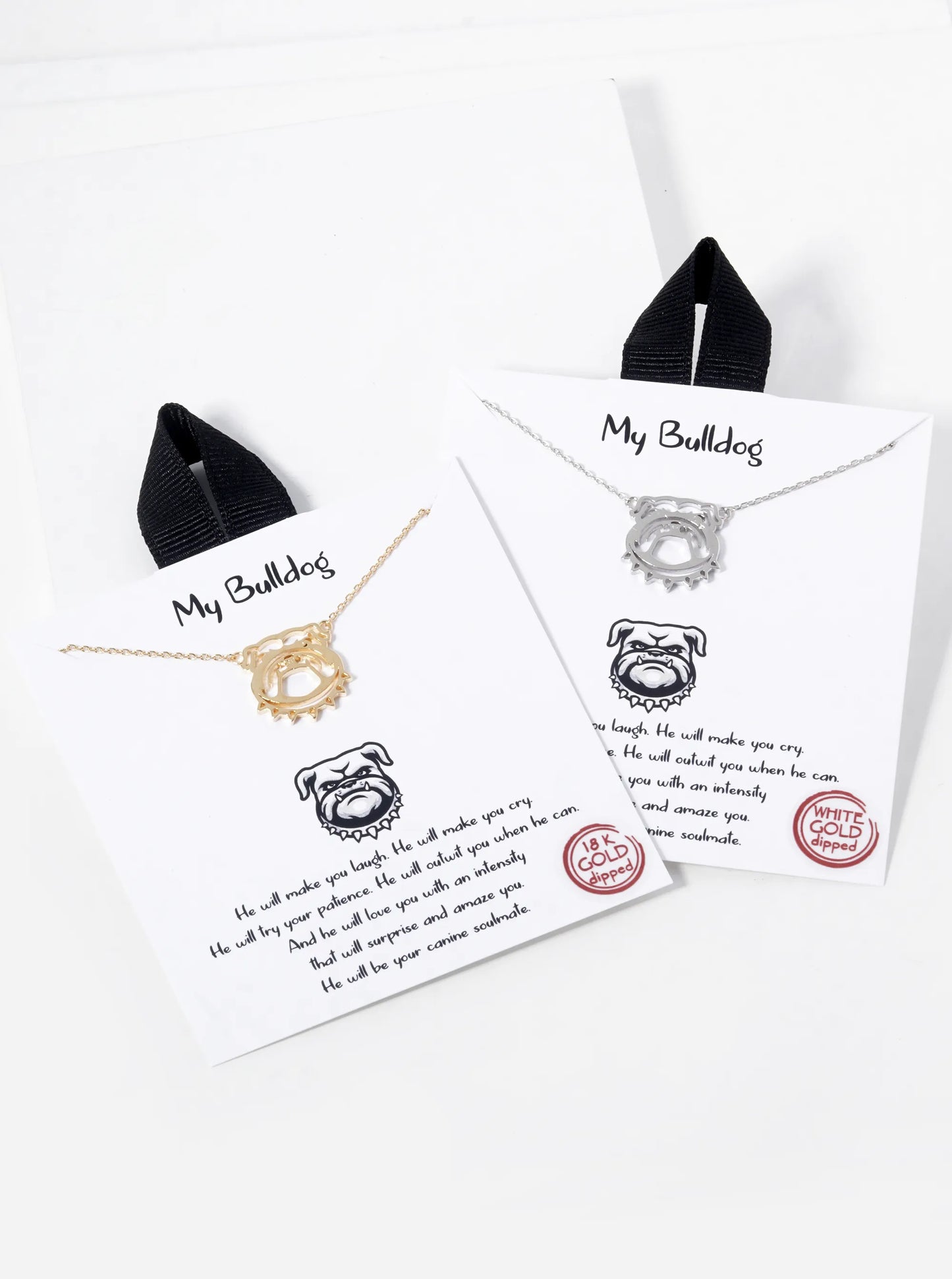 18K Gold Dipped Bulldog Pendant Necklace
