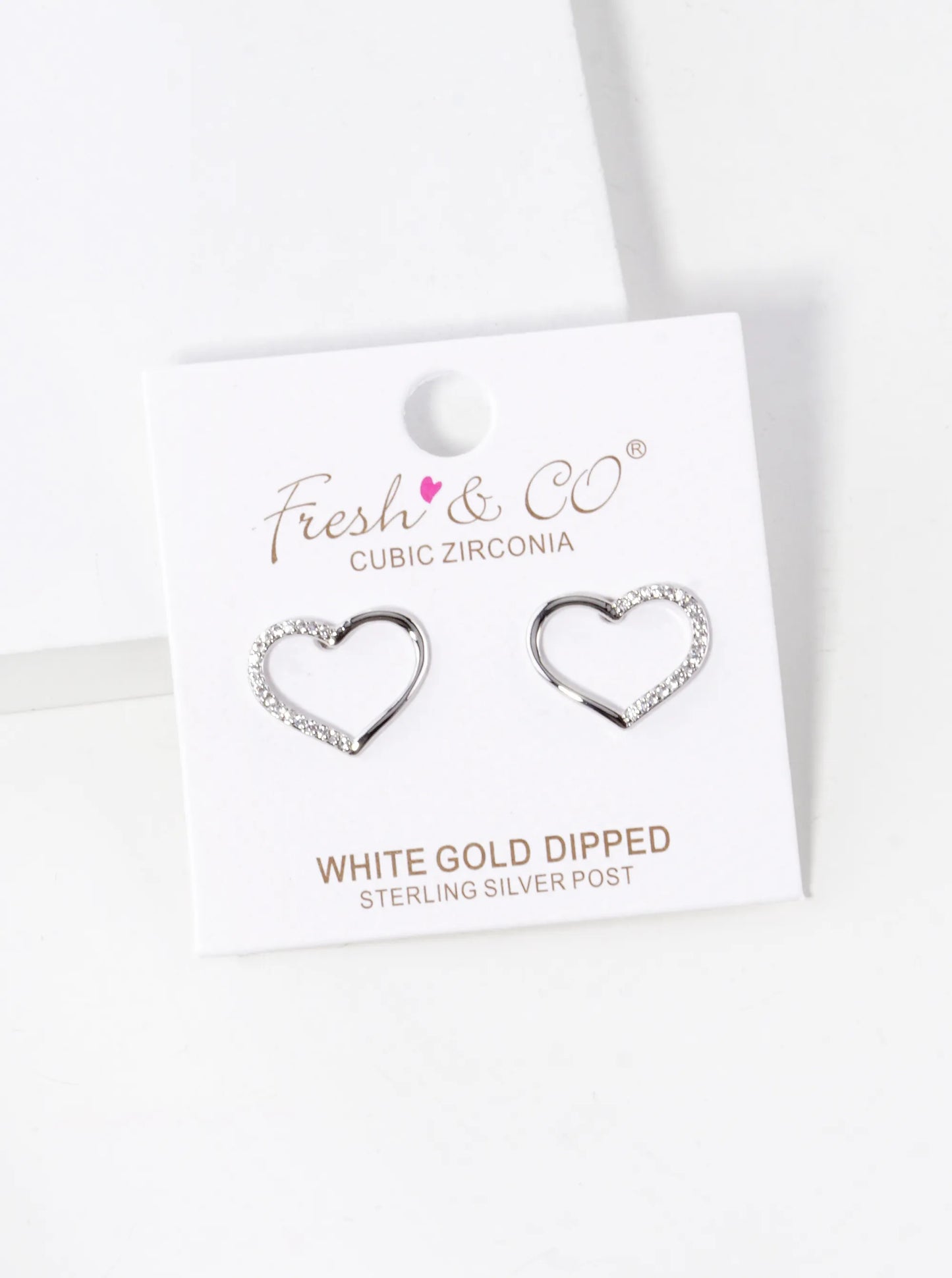 18K Gold Dipped CZ Pave 11mm Heart Stud Earrings