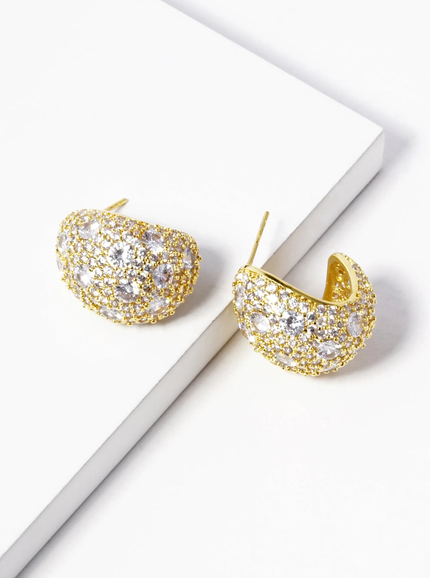 18K Gold Dipped CZ Pave 20mm Sparkling Hoop Earrings