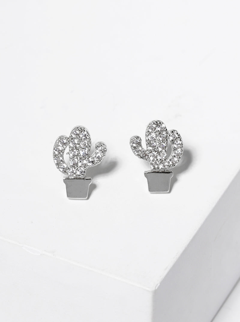 18K Gold Dipped CZ Pave Square Post Stud Earrings
