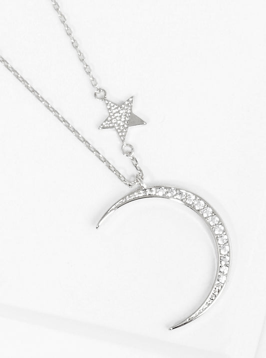 18K Gold Dipped CZ Pave Rectangle Pendant Delicate Necklace