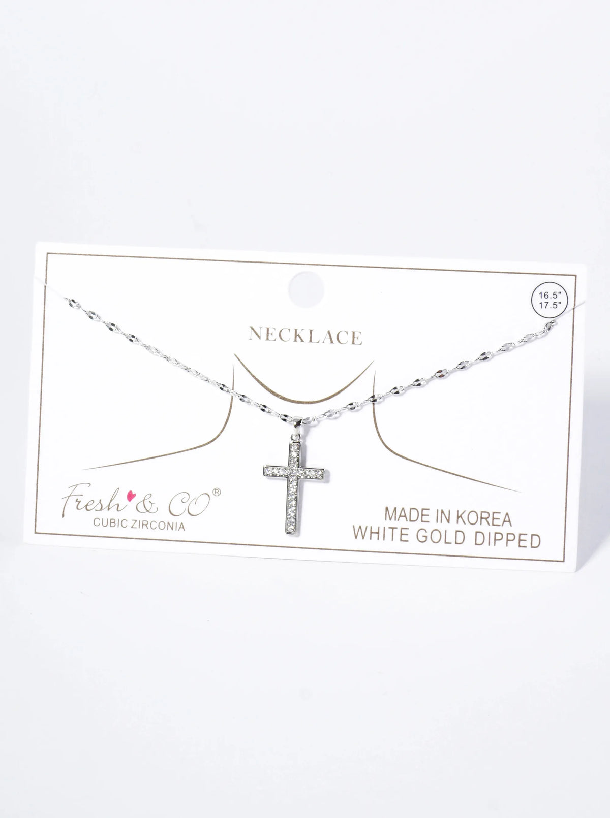 18K Gold Dipped CZ Pave Cross Pendant Necklace