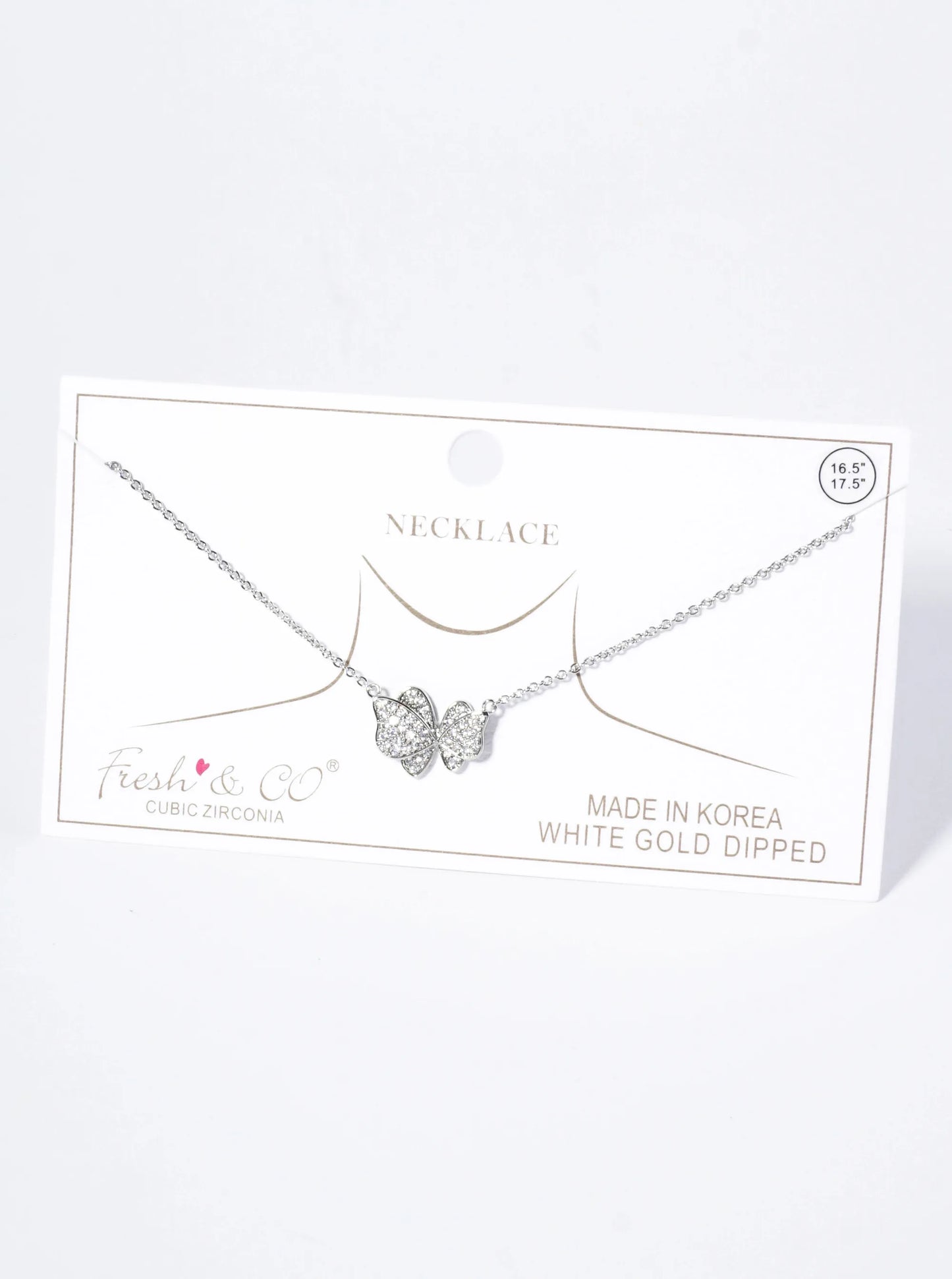 18K Gold Dipped CZ Pave Dynamic Butterfly Pendant Necklace