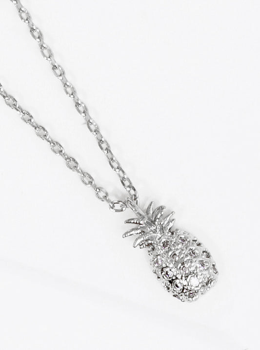 18K Gold Dipped CZ Pave Key Pendant Delicate Necklace