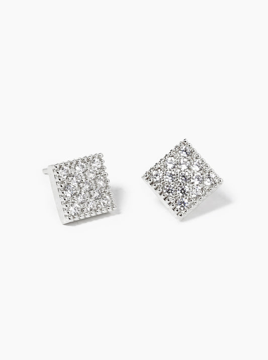 18k Gold Dipped CZ Pave Wishbone Post Stud Earrings
