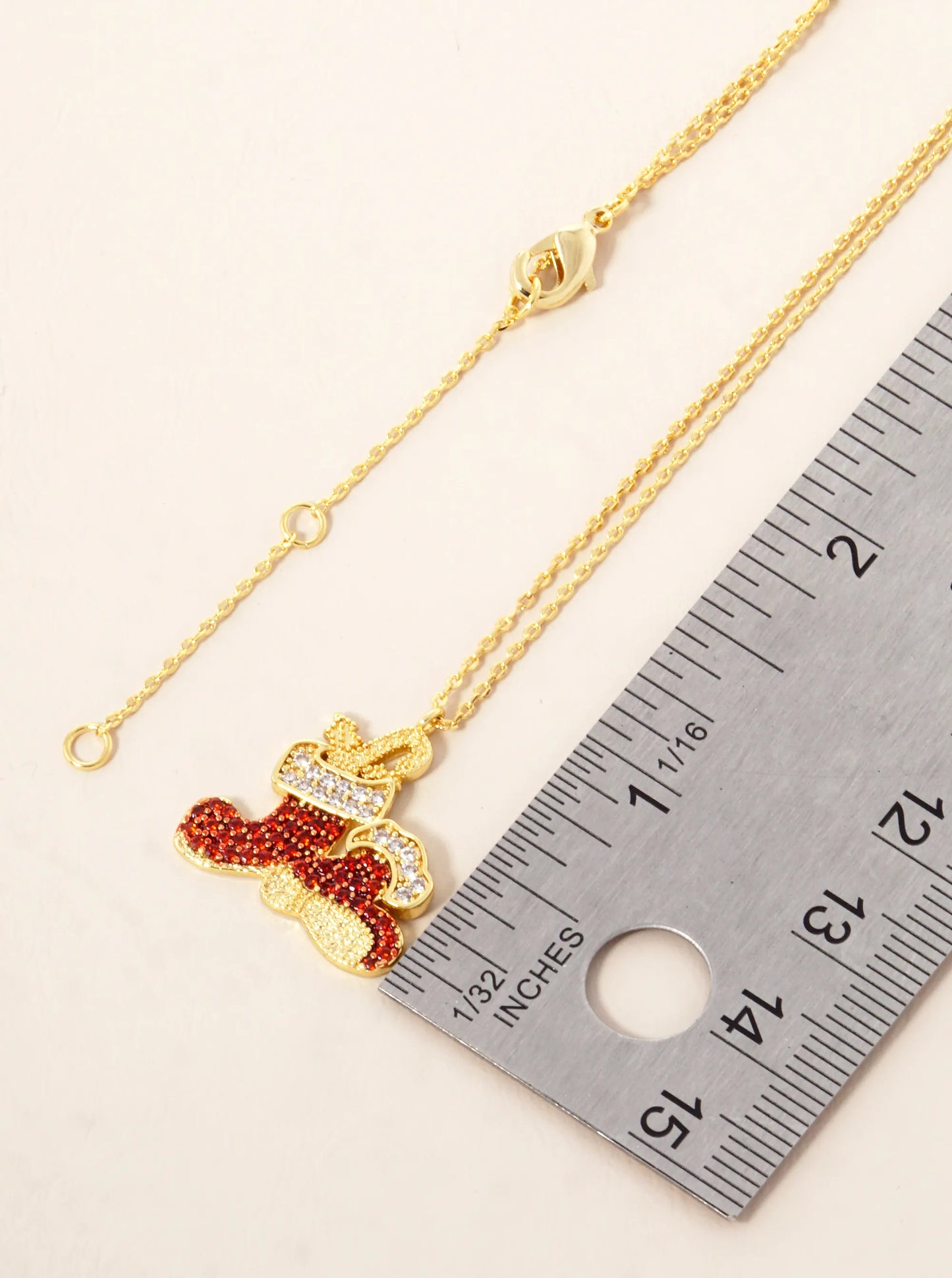 18K Gold Dipped CZ Pave Santa Boots Pendant Christmas Necklace
