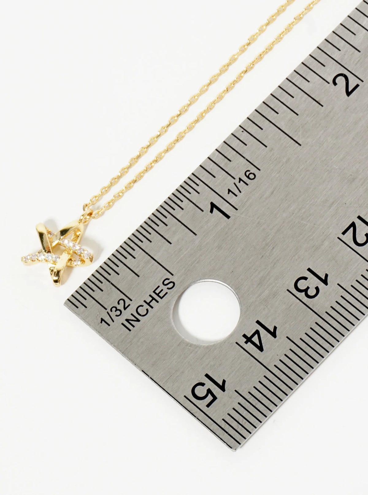 18K Gold Dipped CZ Pave Star Pendant Necklace