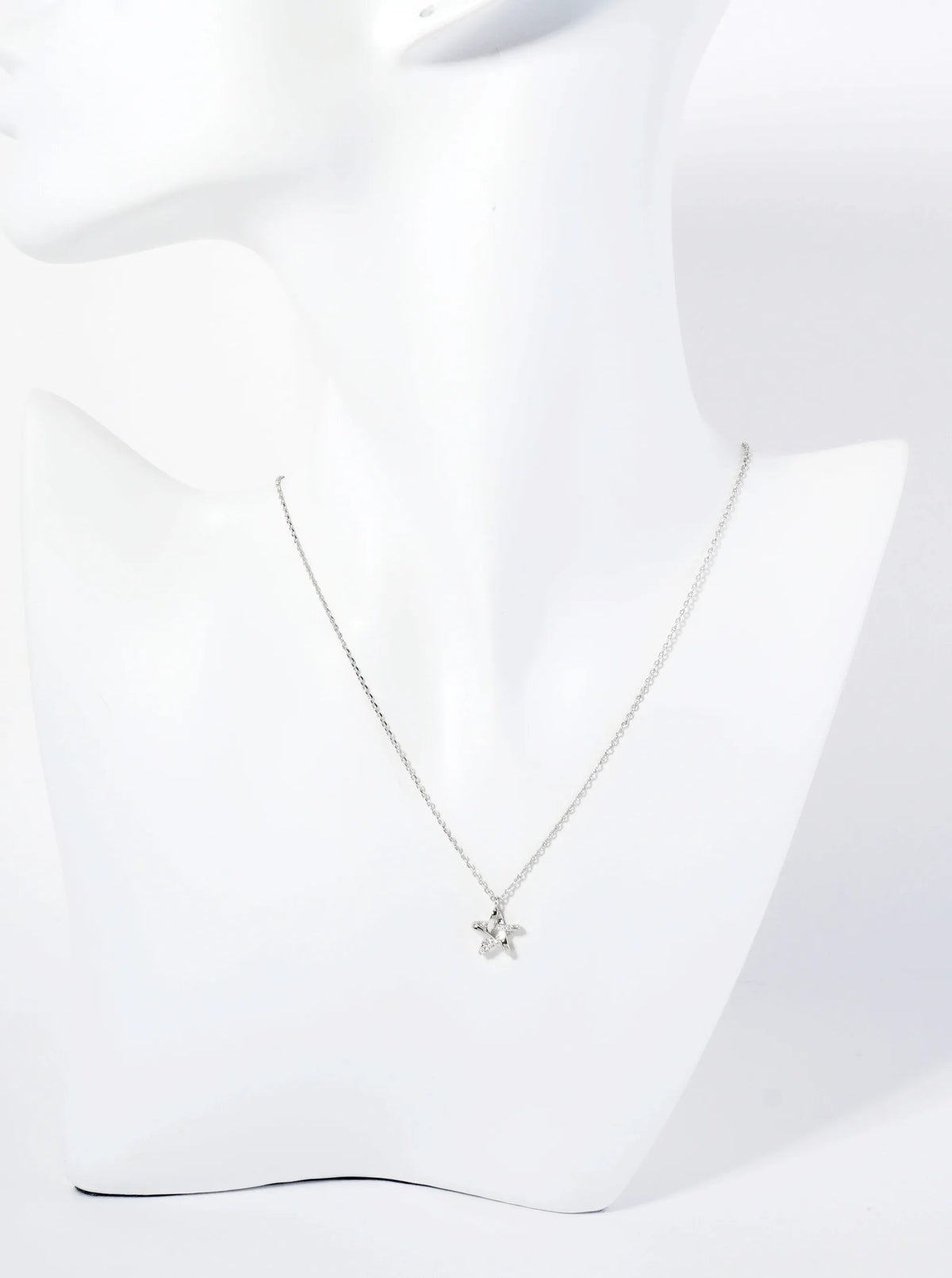 18K Gold Dipped CZ Pave Star Pendant Necklace