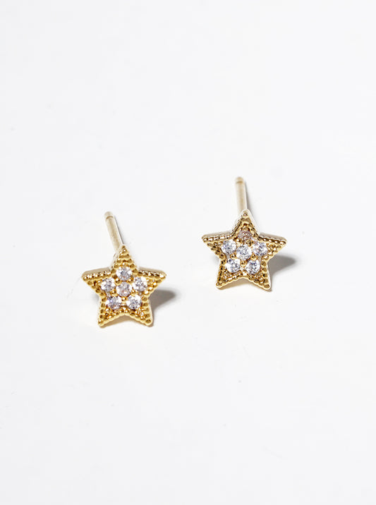 White Gold Dipped CZ Stone Ribbon Bow Post Stud Earrings
