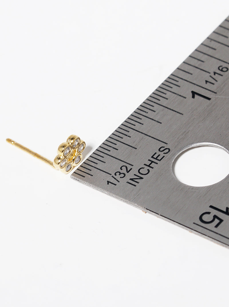 18K Gold Dipped CZ Stone Heart Post Stud Earrings