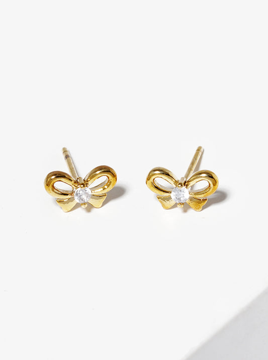18k Gold Dipped CZ Pave Round Post Stud Earrings
