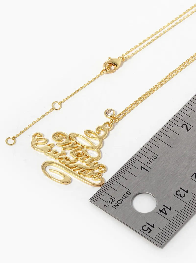 18K Gold Dipped Christmas Tree Pendant Necklace