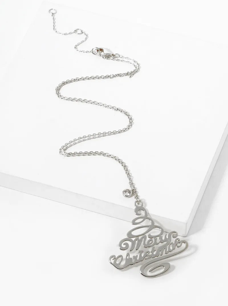 18K Gold Dipped Christmas Tree Pendant Necklace