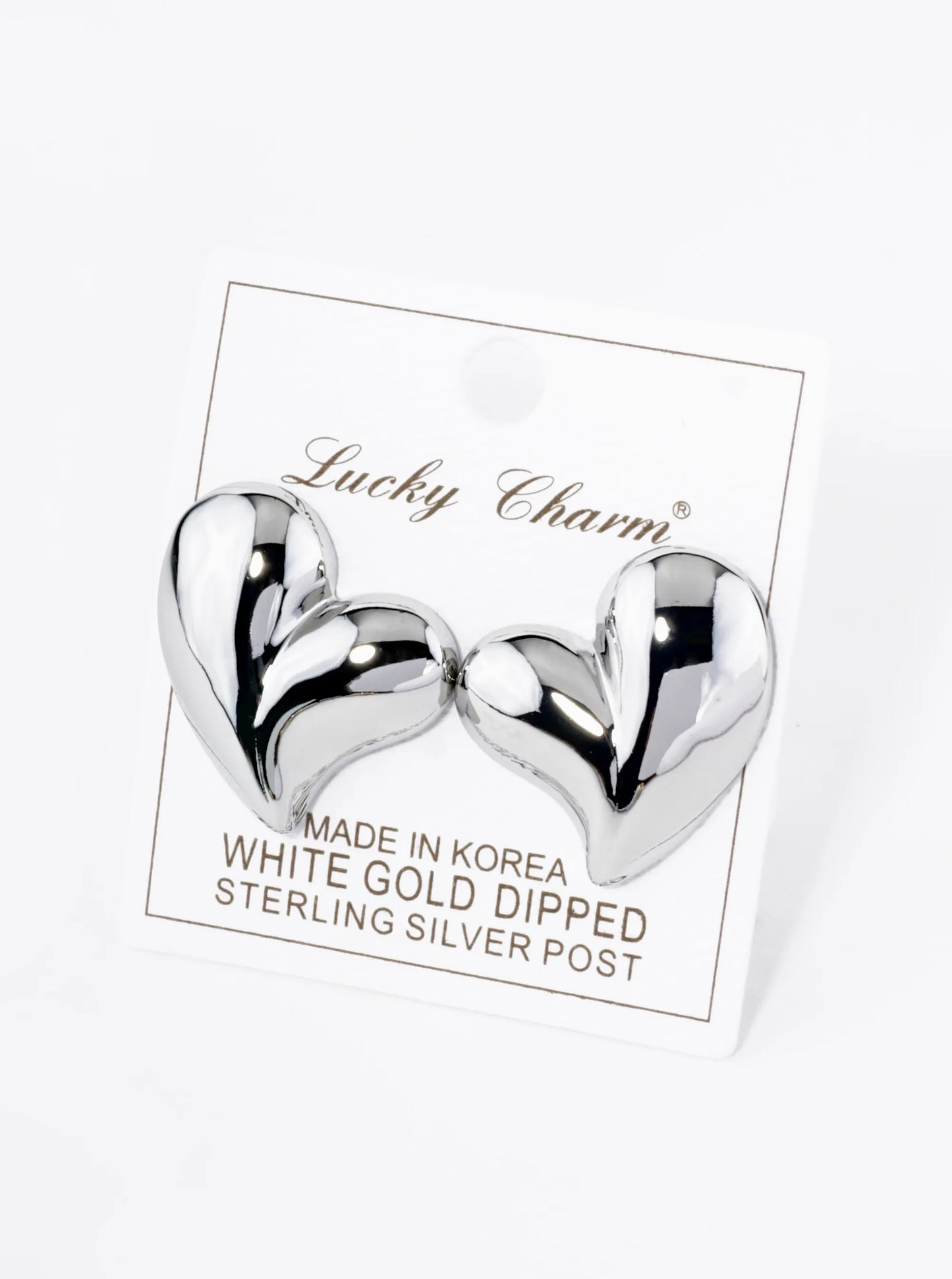 18K Gold Dipped Chunky Heart Stud Earrings