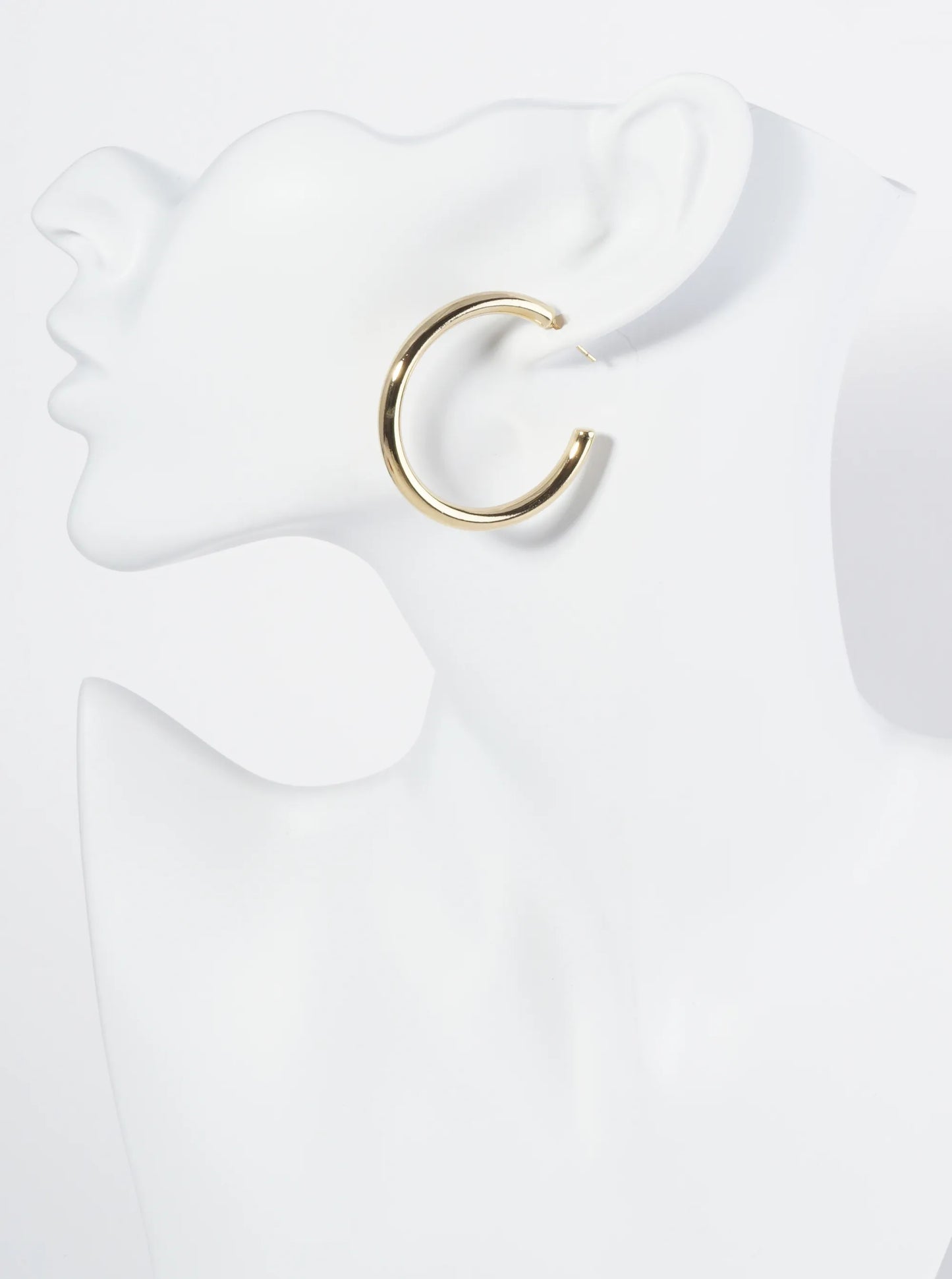18K Gold Dipped Classic 40mm Stainless Steel Hoop Earrings