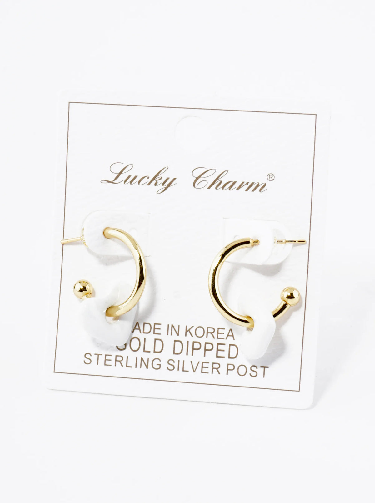 18K Gold Dipped Color Coated Heart Drop 15mm Hoop Earrings
