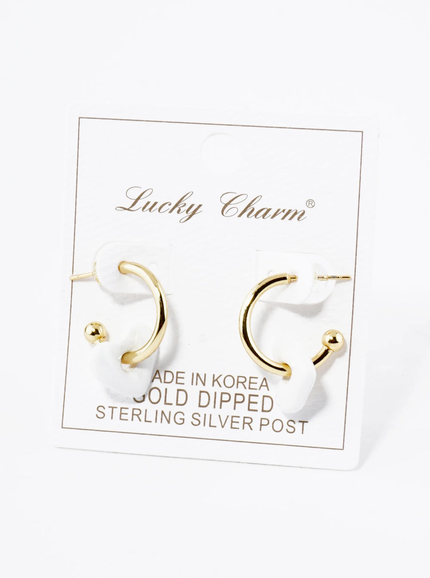 18K Gold Dipped Color Coated Heart Drop 15mm Hoop Earrings