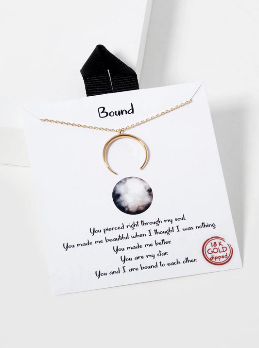 18K Gold Dipped Crescent Moon Pendant Necklace