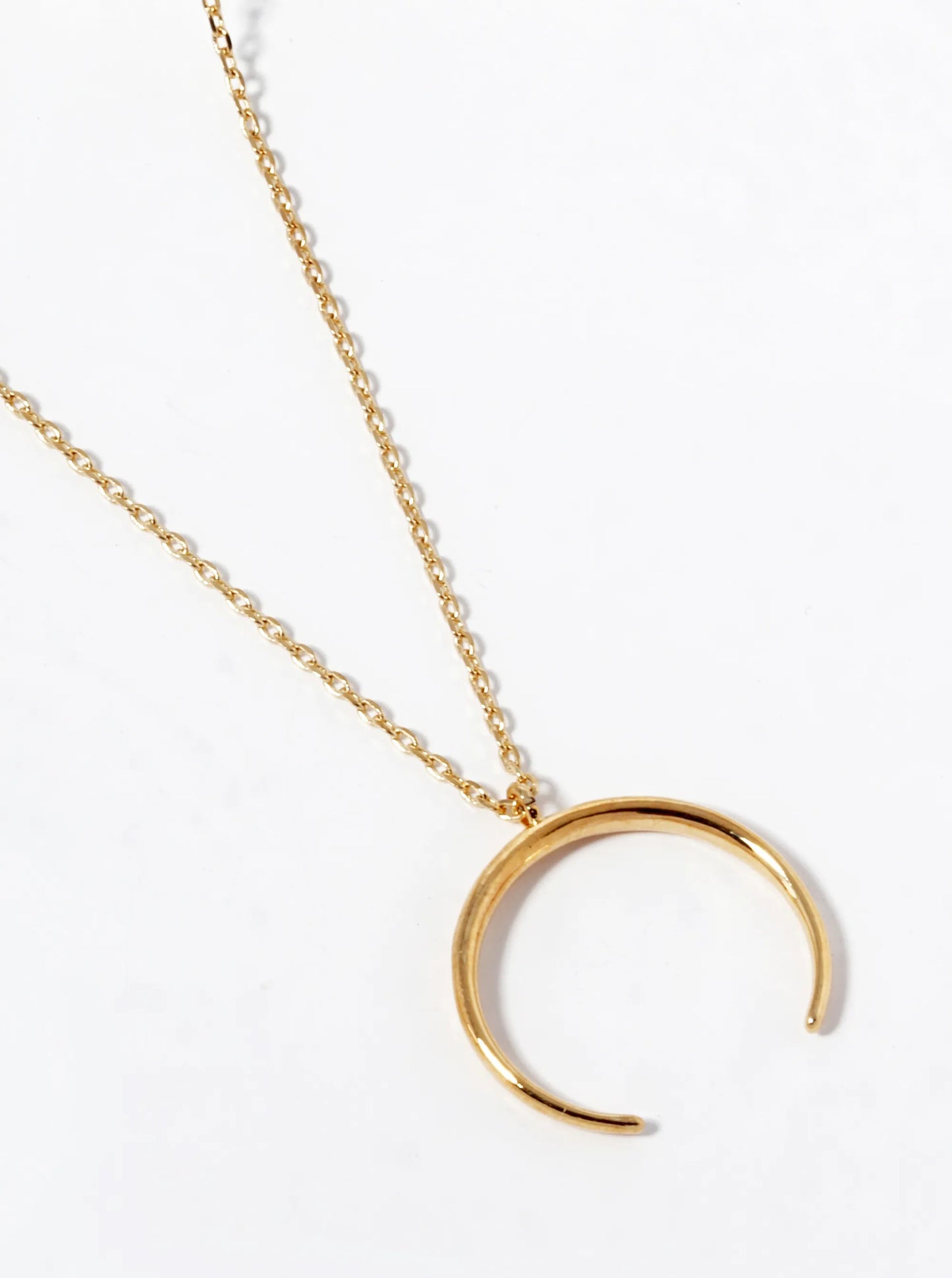 18K Gold Dipped Crescent Moon Pendant Necklace