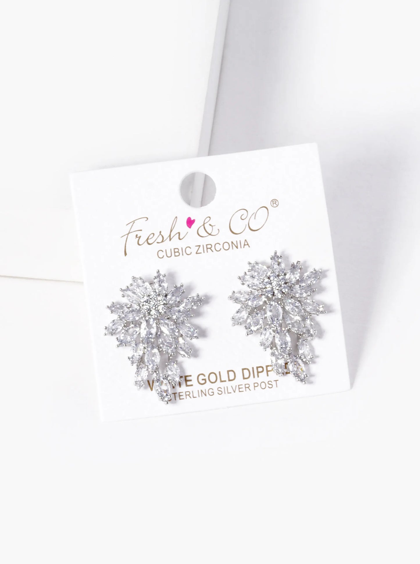 18K Gold Dipped Cubic Zirconia Cluster Stud Earrings