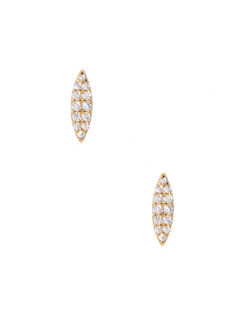 18K-Gold-Dipped Cubic-Zirconia Marquise Post Stud Earrings
