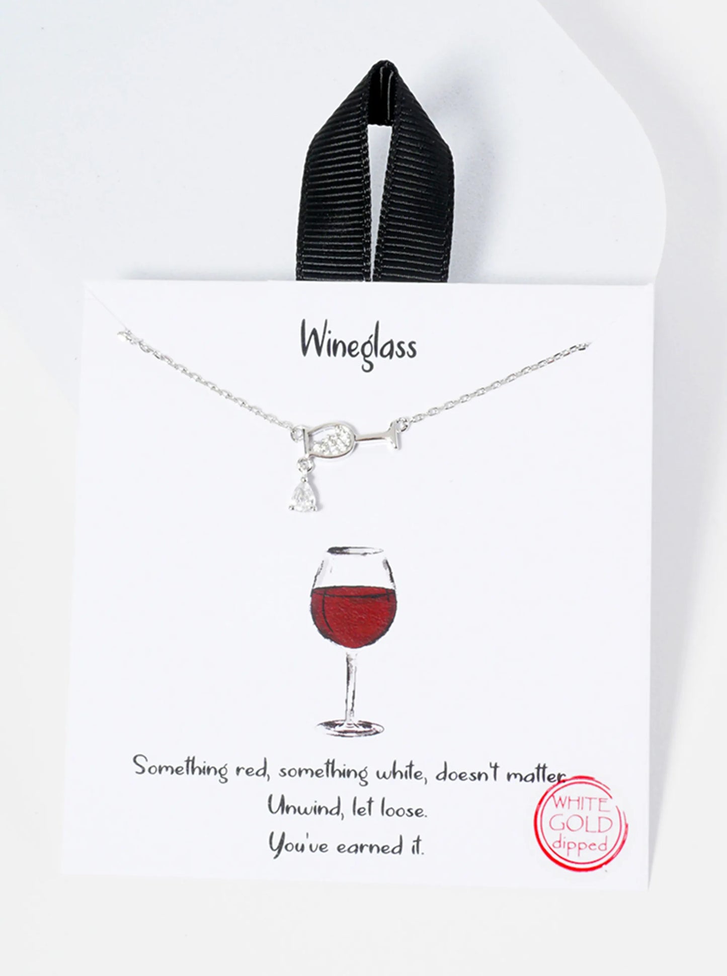 18K-Gold-Dipped Cubic-Zirconia Sideways Wineglass Pendant Necklace
