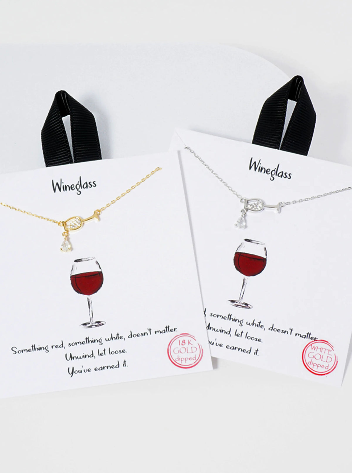18K-Gold-Dipped Cubic-Zirconia Sideways Wineglass Pendant Necklace