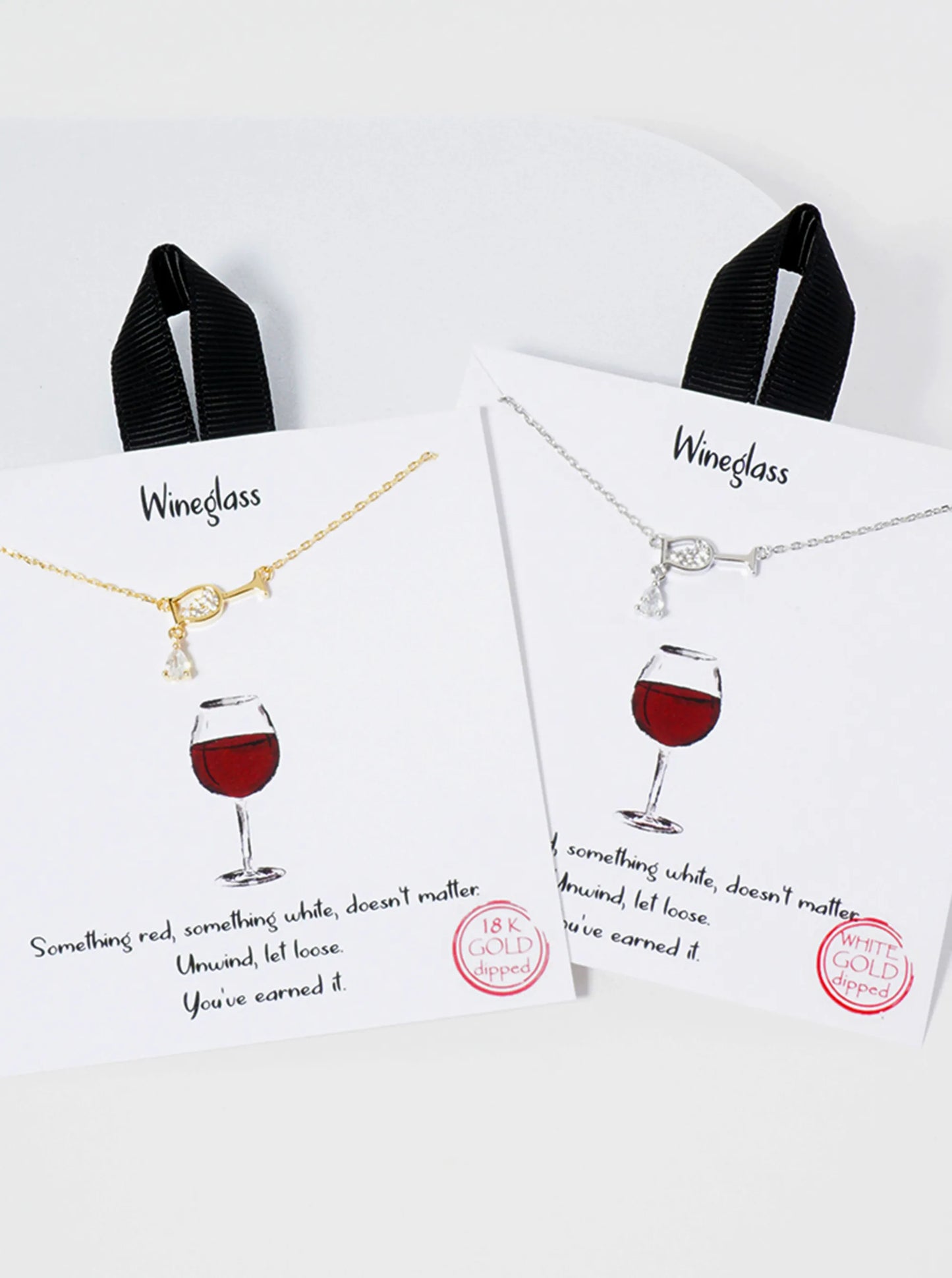 18K-Gold-Dipped Cubic-Zirconia Sideways Wineglass Pendant Necklace