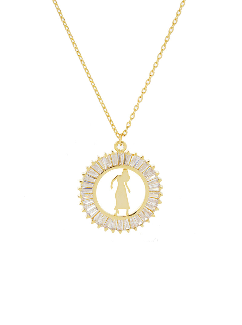 18K Gold Dipped Cubic Zirconia Zodiac Pendant Delicate Necklaces