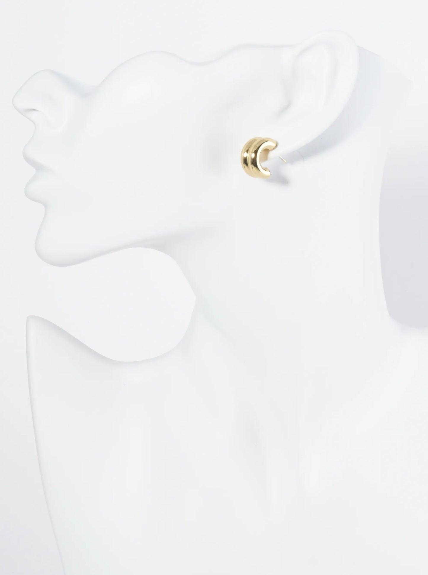 18K Gold Dipped Dainty 15mm Stainless Steel Double Hoop Earrings